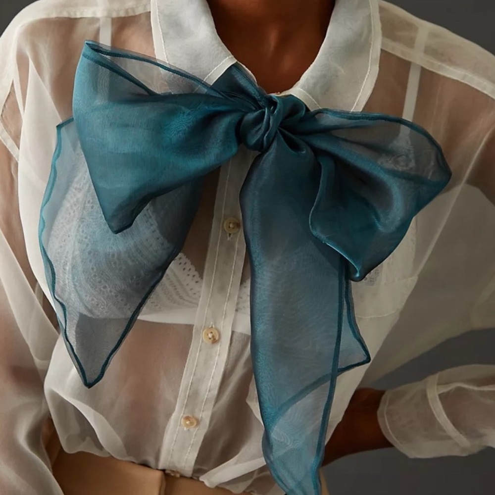 Current Air Tulle Blue Neck Tie from Anthropologie NWT